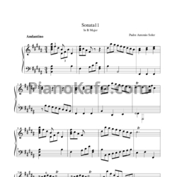 Ноты Antonio Soler - Sonata 11 in B major - предпросмотр
