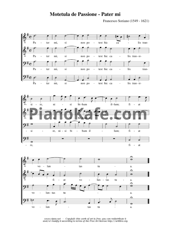 Ноты Ф. Сориано - Мотет "Pater mi" - PianoKafe.com