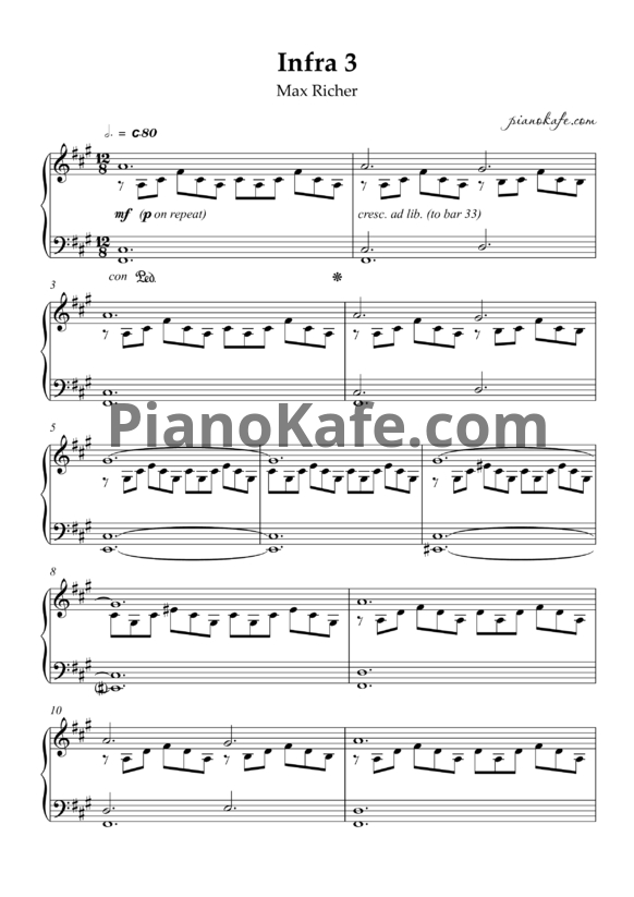 Ноты Max Richter - Infra 3 - PianoKafe.com