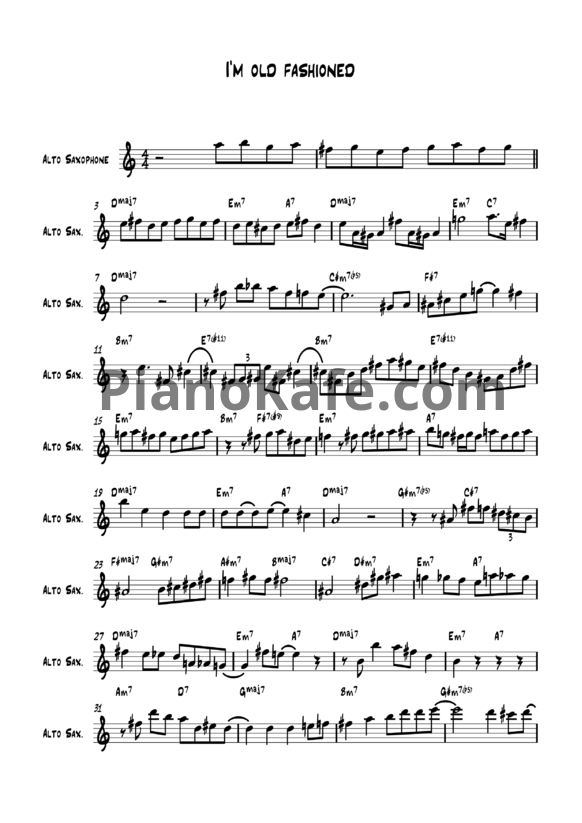 Ноты Paul Desmond - I'm old fashioned - PianoKafe.com