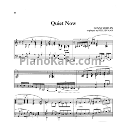 Ноты Bill Evans - Quiet now - предпросмотр