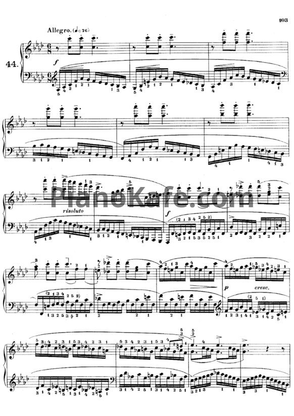 Ноты Муцио Клементи - Этюд №44 - PianoKafe.com