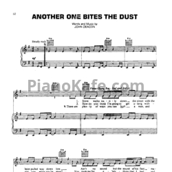 Ноты Queen - Another one bites the dust - предпросмотр