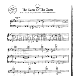 Ноты Abba - The name of the game - предпросмотр