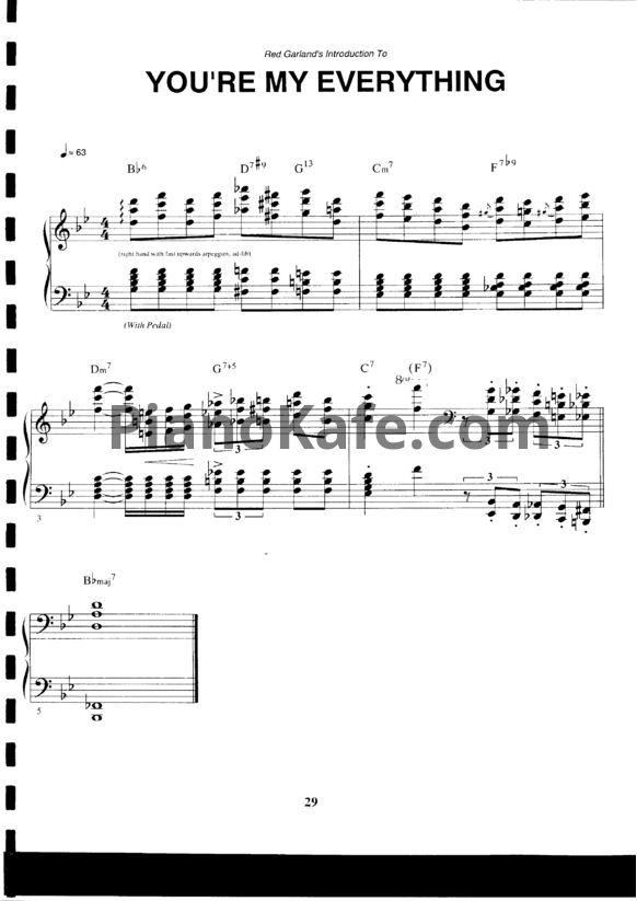 Ноты Red Garland - You're my everything (Piano solo) - PianoKafe.com