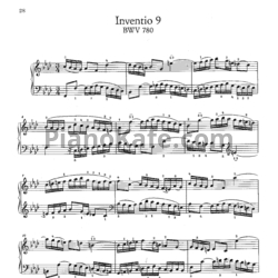Ноты И. Бах - Инвенция №9 (BWV 780) - предпросмотр