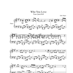 Ноты John Mayer, Katy Perry - Who you love - предпросмотр