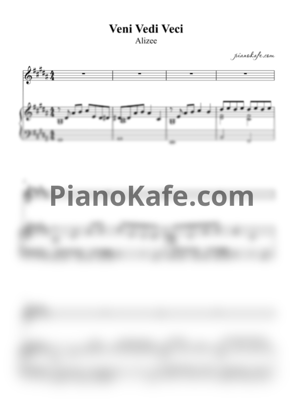 Ноты Alizee - Veni vedi veci - PianoKafe.com