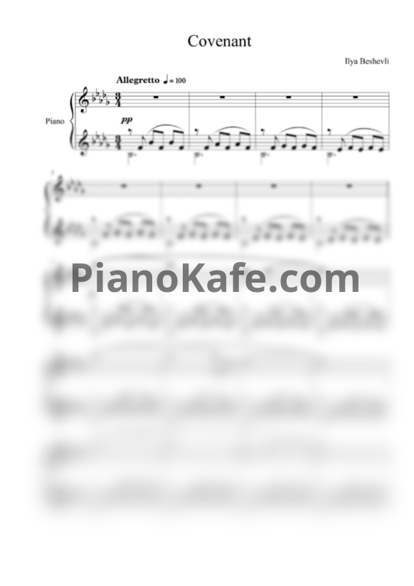 Ноты Ilya Beshevli - Covenant - PianoKafe.com