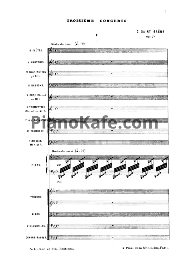 Ноты Камиль Сен-Санс - Концерт №3 ми бемоль мажор (Op. 29) - PianoKafe.com
