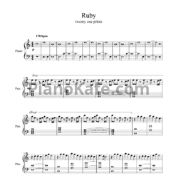 Ноты Twenty one pilots - Ruby - предпросмотр