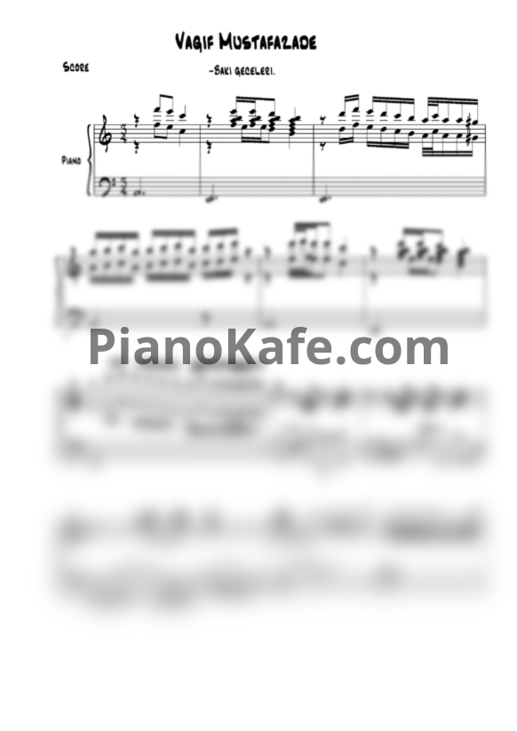 Ноты Вагиф Мустафазаде - Бакинские вечера - PianoKafe.com