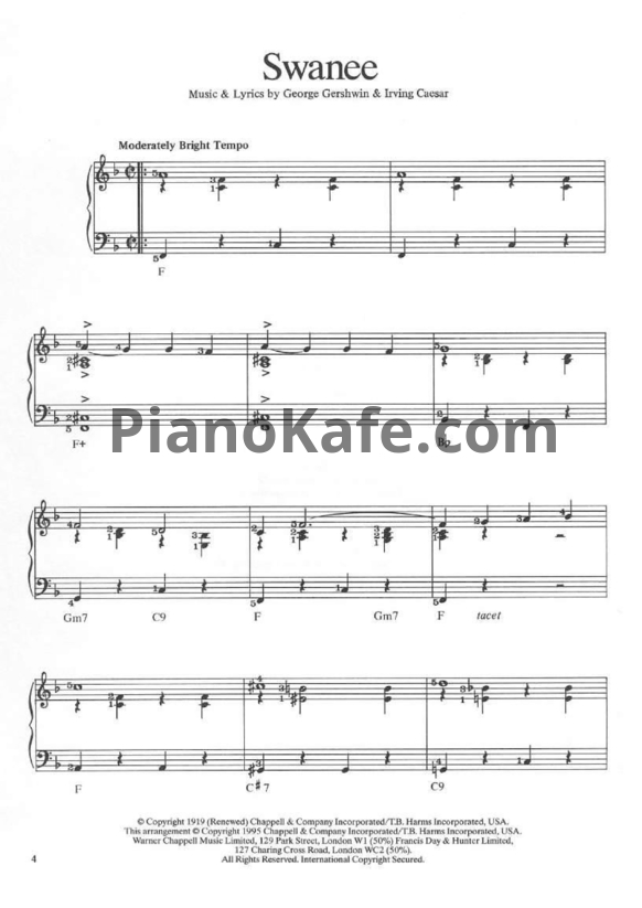 Ноты It's easy to play George Gershwin (Книга нот) - PianoKafe.com