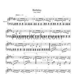 Ноты Anne-Marie - Birthday - предпросмотр