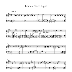 Ноты Lorde - Green light - предпросмотр