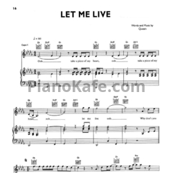 Ноты Queen - Let me live - предпросмотр