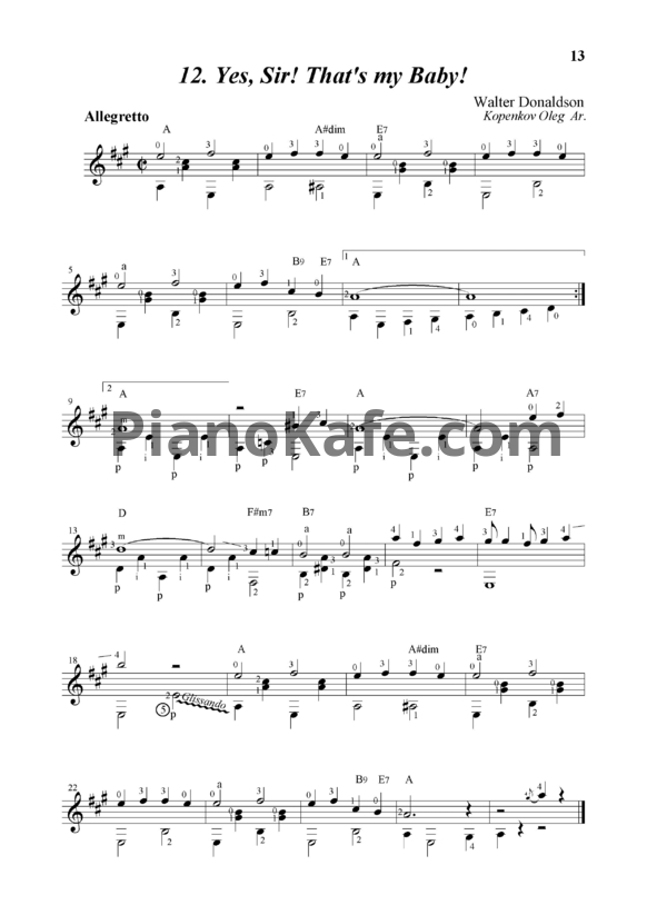 Ноты Walter Donaldson - Yes, rir! That's my baby! - PianoKafe.com