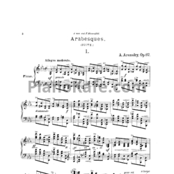 Ноты Антон Аренский - Арабески (Сюита) для фортепиано (Op. 67) - предпросмотр