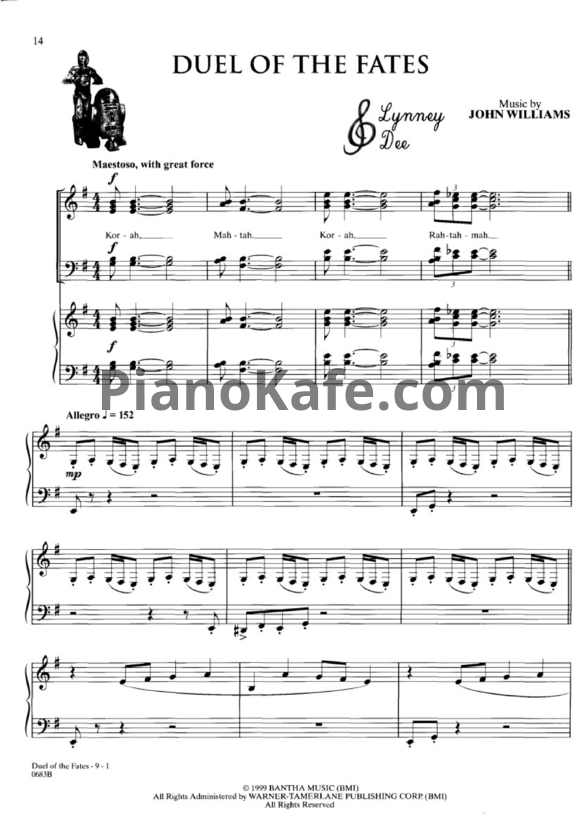 Ноты John Williams - Duel of the Fates - PianoKafe.com
