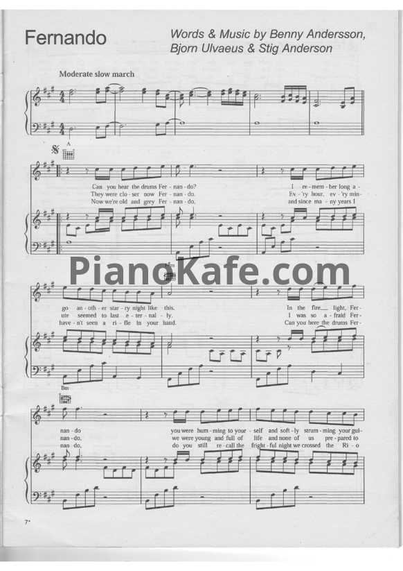 Ноты Abba - Fernando - PianoKafe.com
