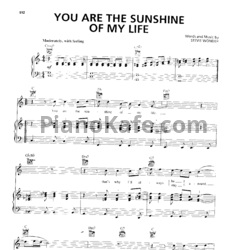 Ноты Stevie Wonder - You are the sunshine of my life - предпросмотр