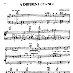 Ноты George Michael - A different corner - предпросмотр
