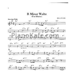 Ноты Bill Evans - B minor waltz - предпросмотр