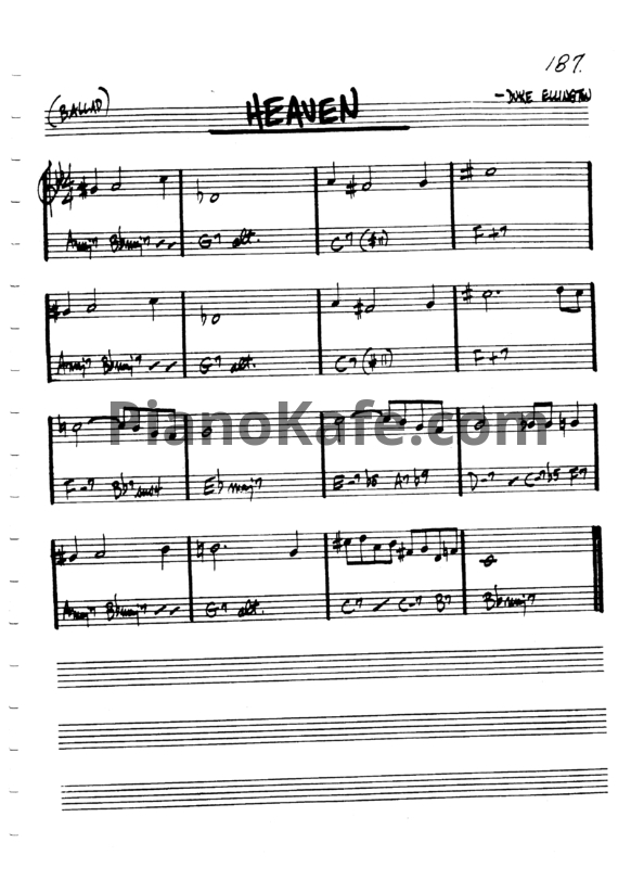 Ноты Duke Ellington - Heaven - PianoKafe.com