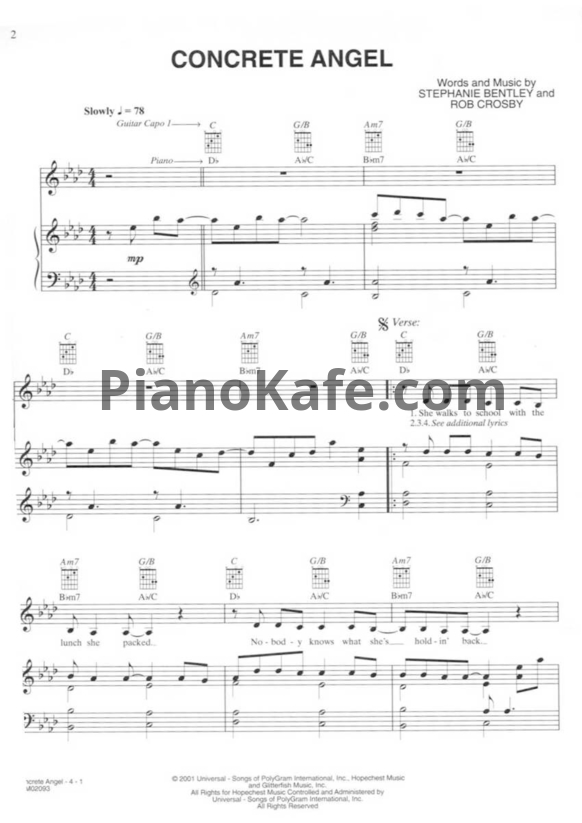 Ноты Martina McBride - Concrete angel - PianoKafe.com