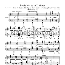 Ноты Стефан Хеллер - Этюд (Op. 45, №15) ре минор - предпросмотр
