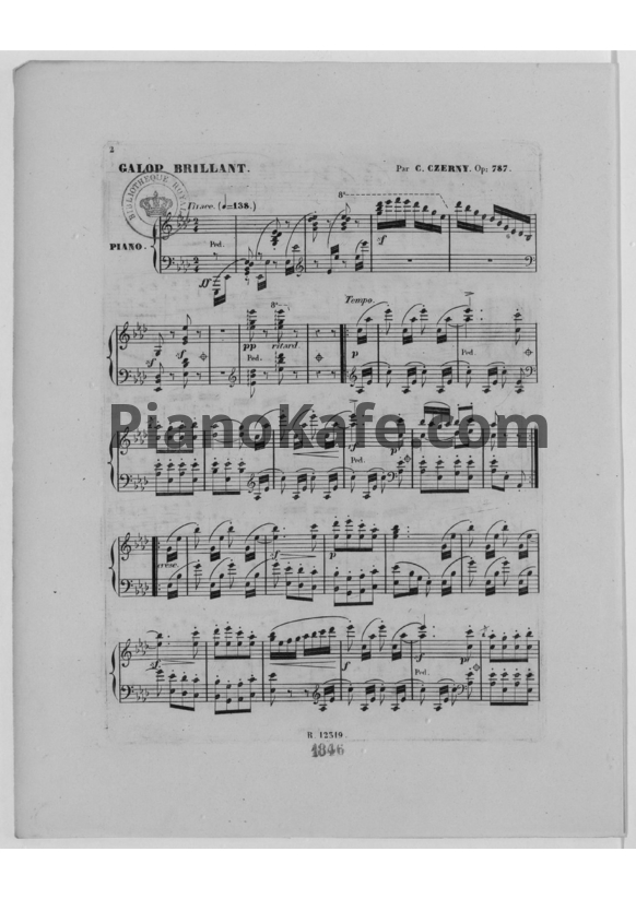 Ноты Карл Черни - Блестящий галоп (Op. 787) - PianoKafe.com