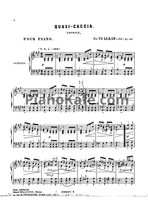 Ноты Шарль Алькан - Quasi Caccia (Op. 53) - PianoKafe.com