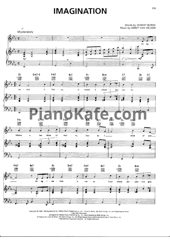 Ноты Jimmy Van Heusen - Imagination - PianoKafe.com