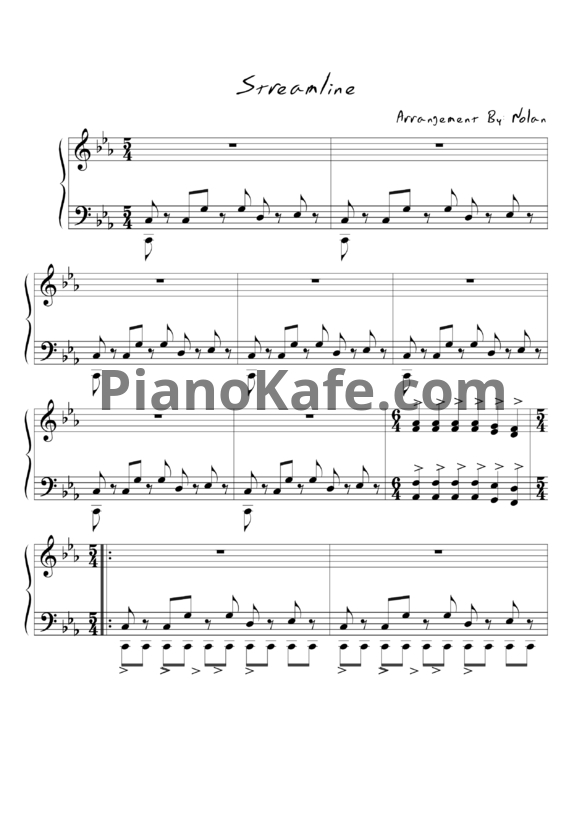 Ноты System of a Down - Streamline - PianoKafe.com