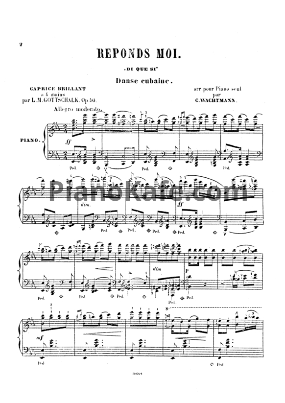 Ноты Луи Моро Готшалк - Reponds-moi (Op. 50) - PianoKafe.com
