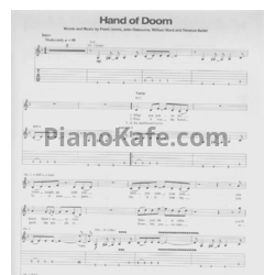 Ноты Black Sabbath - Hand of doom (Guitar tabs & Voice) - предпросмотр