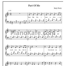Ноты Katy Perry - Part of me - предпросмотр