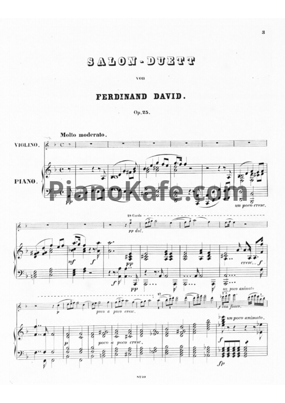 Ноты Ф. Давид - Salon-Duett über ein Lied von Ed. Haase (Op. 25) - PianoKafe.com