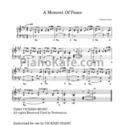 Ноты Vicenzo Piano - A Moment Of Peace - предпросмотр