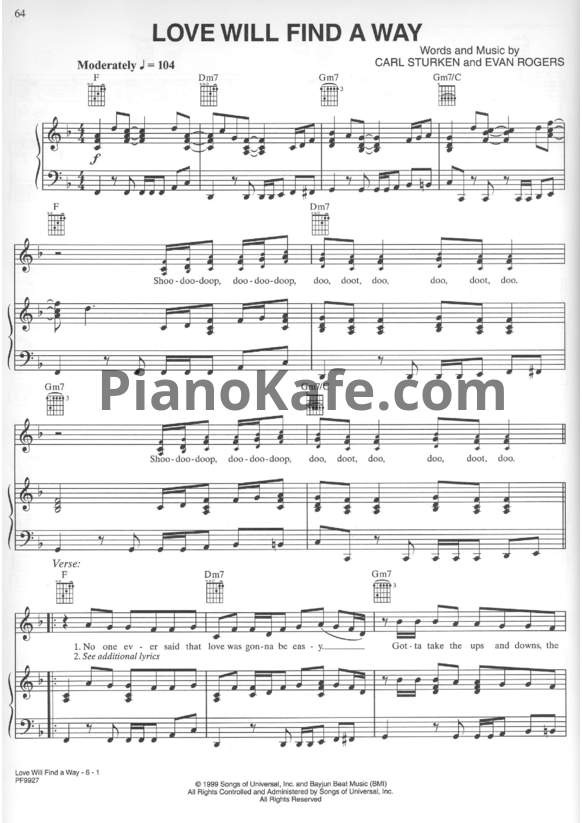 Ноты Christina Aguilera - Love will find a way - PianoKafe.com