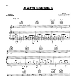Ноты Scorpions - Always somewhere - предпросмотр