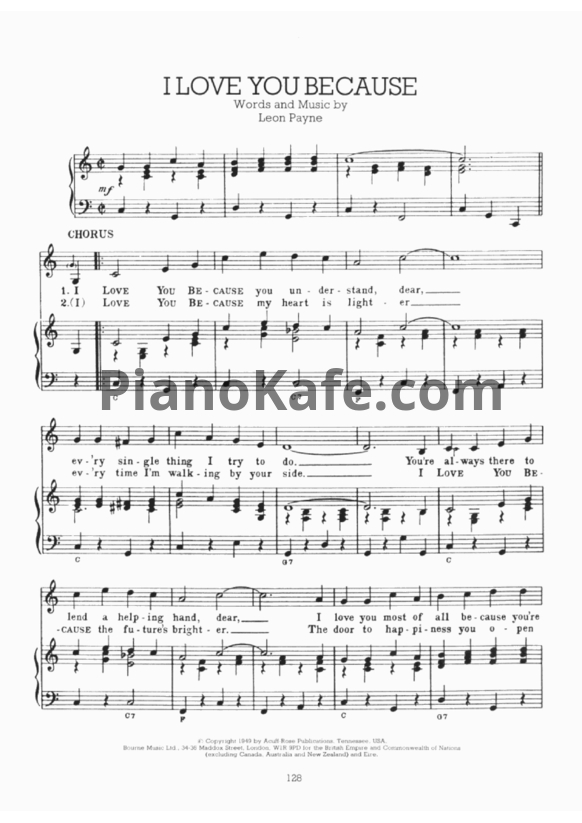 Ноты Elvis Presley - I love you because - PianoKafe.com