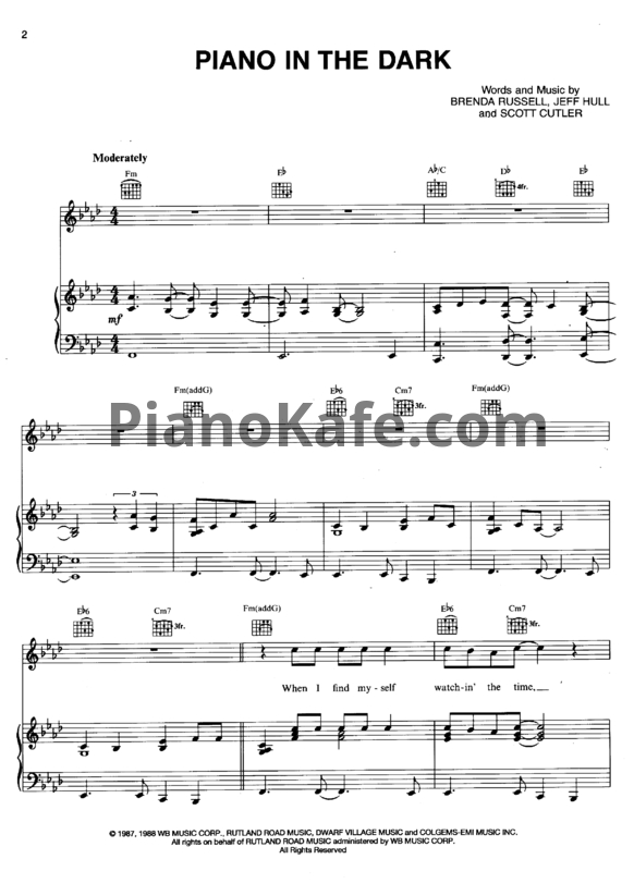 Ноты Brenda Russell - Piano in the dark - PianoKafe.com
