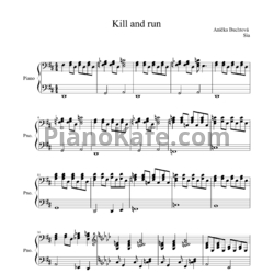 Ноты Sia - Kill and Run - предпросмотр