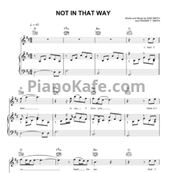 Ноты Sam Smith - Not in that way