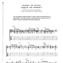 Ноты Antonio Carlos Jobim - Water to drink (Voice and Guitar tabs) - предпросмотр