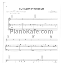 Ноты Gloria Estefan - Corazon prohibido - предпросмотр