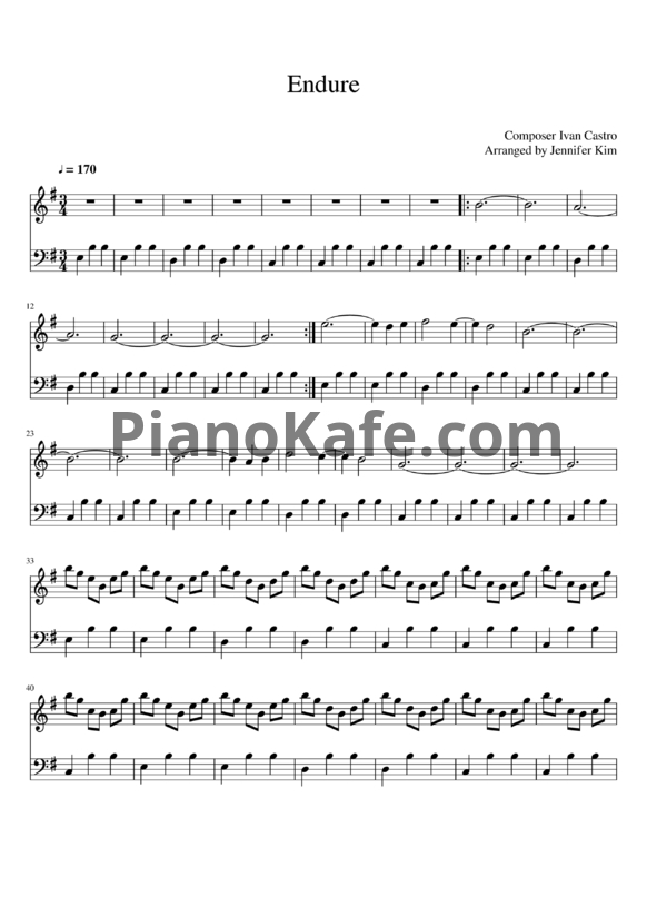 Ноты Ivan Castro - Endure - PianoKafe.com