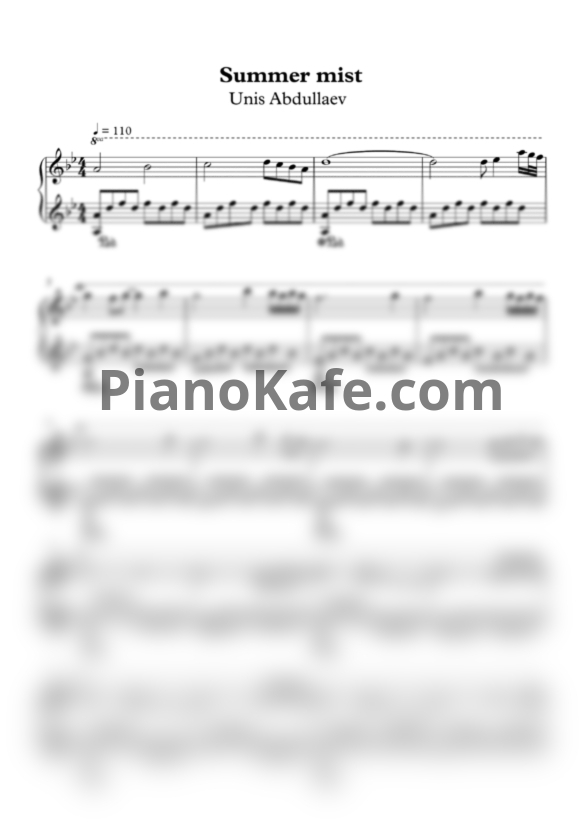 Ноты Unis Abdullaev - Summer mist - PianoKafe.com
