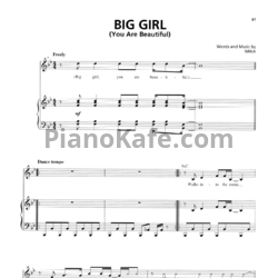 Ноты Mika - Big girl (You are beautiful) - предпросмотр
